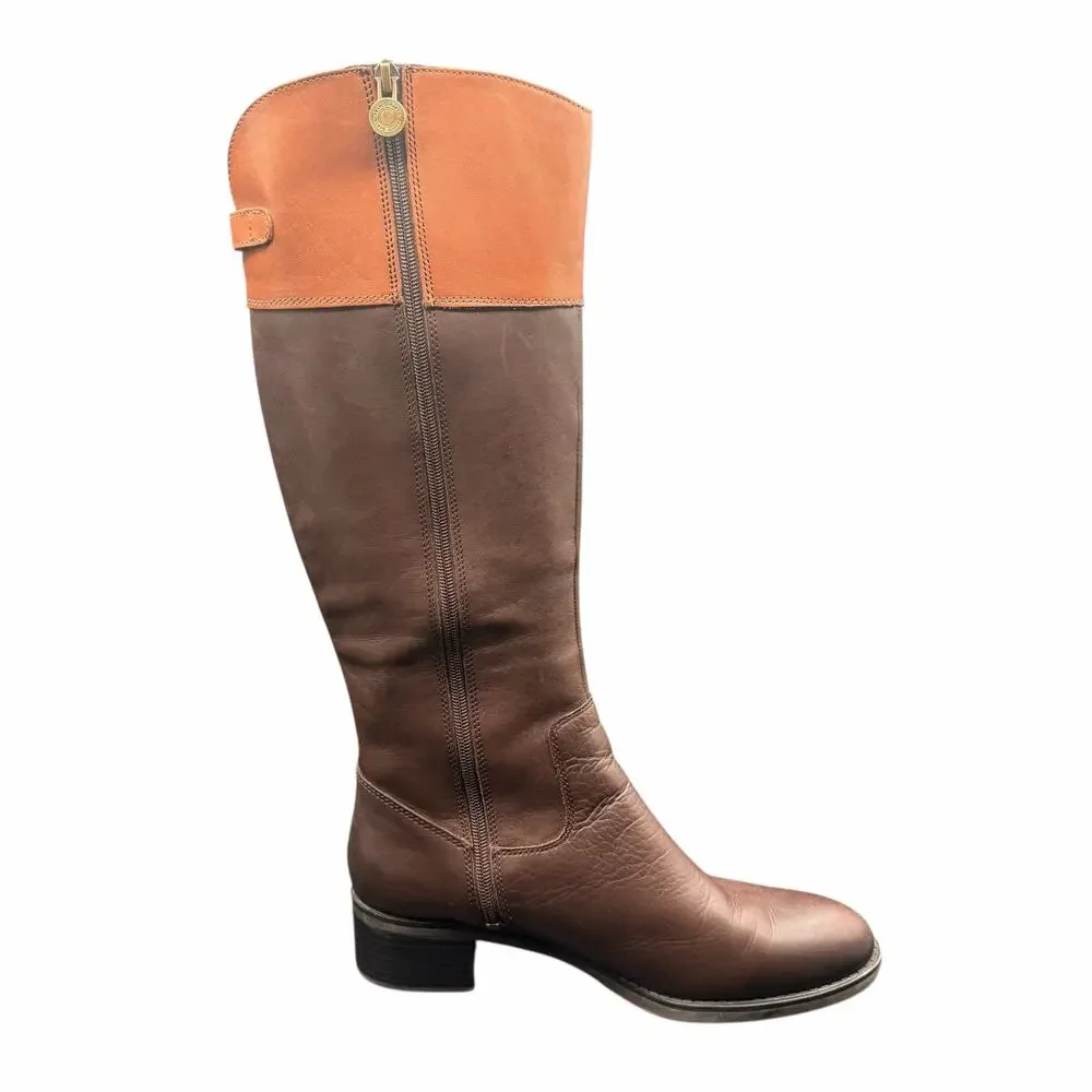 Franco Sarto two tone Brown Leather Tall Riding Boots Women’s 8.5